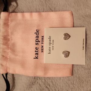 NWT kate spade silver heart stud